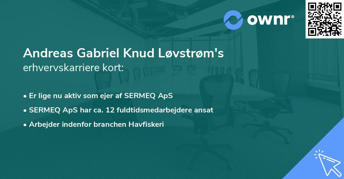 Andreas Gabriel Knud Løvstrøm's erhvervskarriere kort