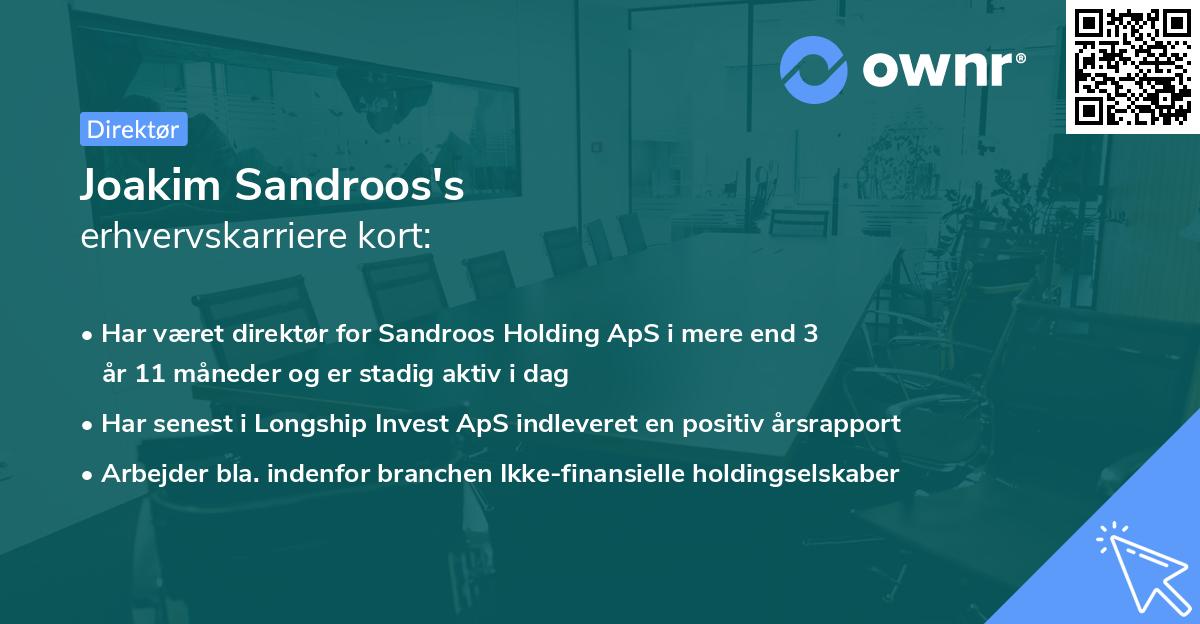 Joakim Sandroos's erhvervskarriere kort