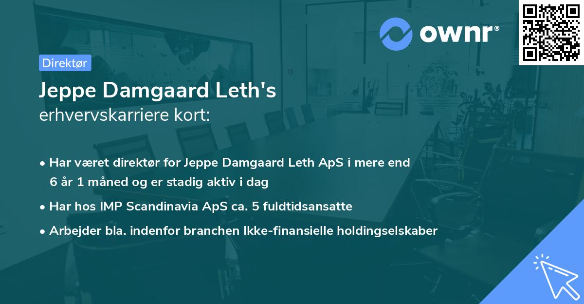 Jeppe Damgaard Leth's erhvervskarriere kort