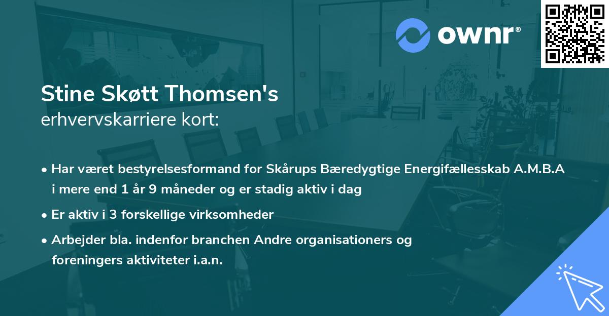 Stine Skøtt Thomsen's erhvervskarriere kort