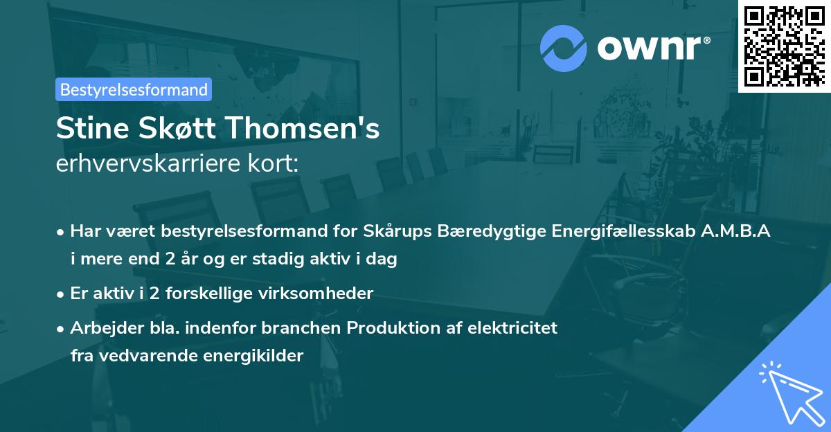 Stine Skøtt Thomsen's erhvervskarriere kort