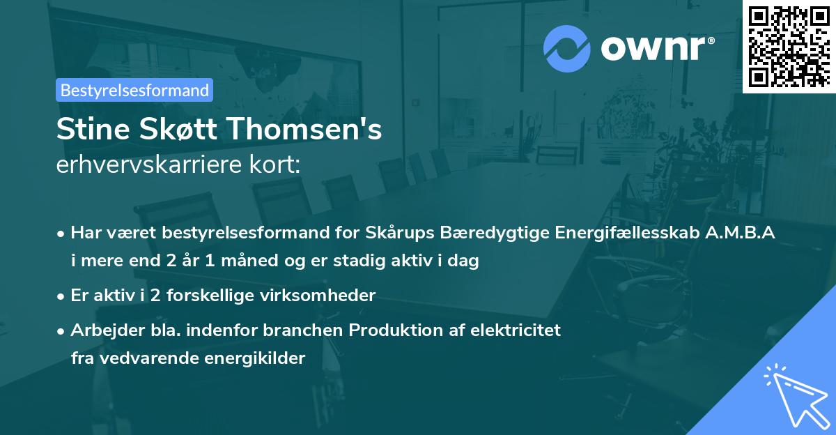 Stine Skøtt Thomsen's erhvervskarriere kort