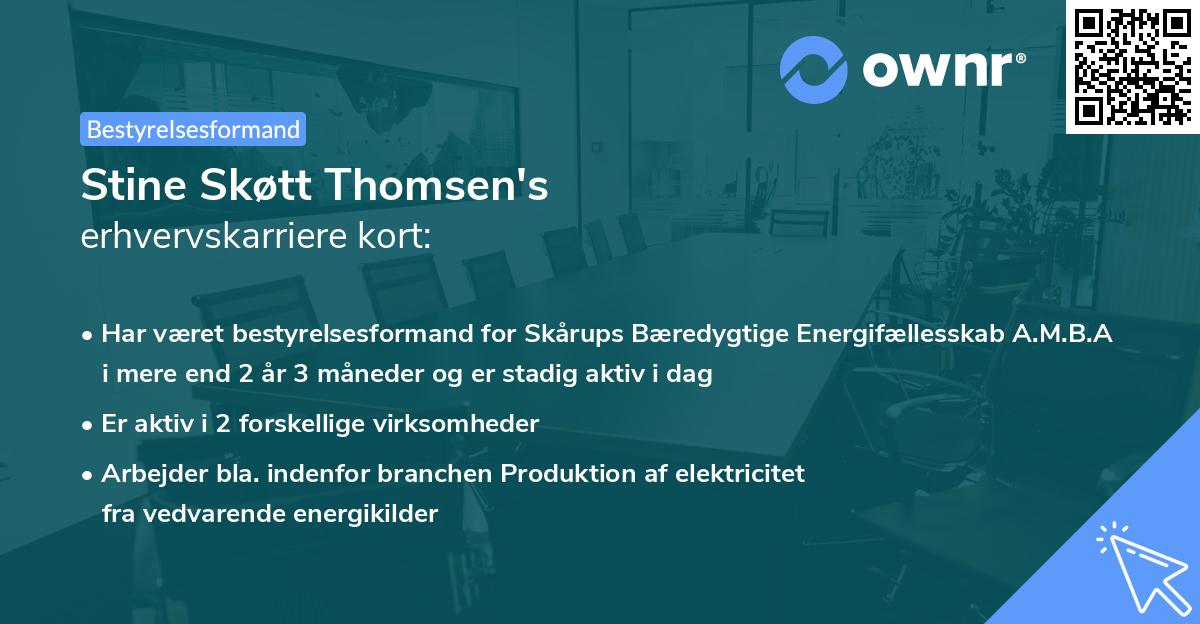 Stine Skøtt Thomsen's erhvervskarriere kort