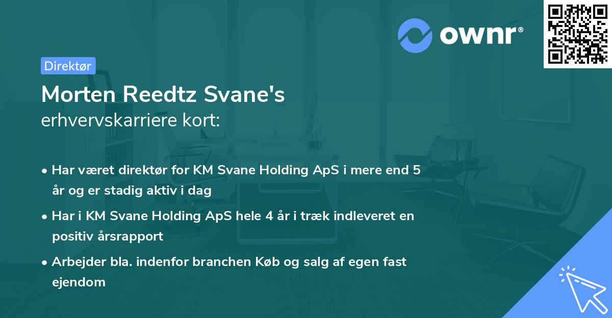 Morten Reedtz Svane's erhvervskarriere kort