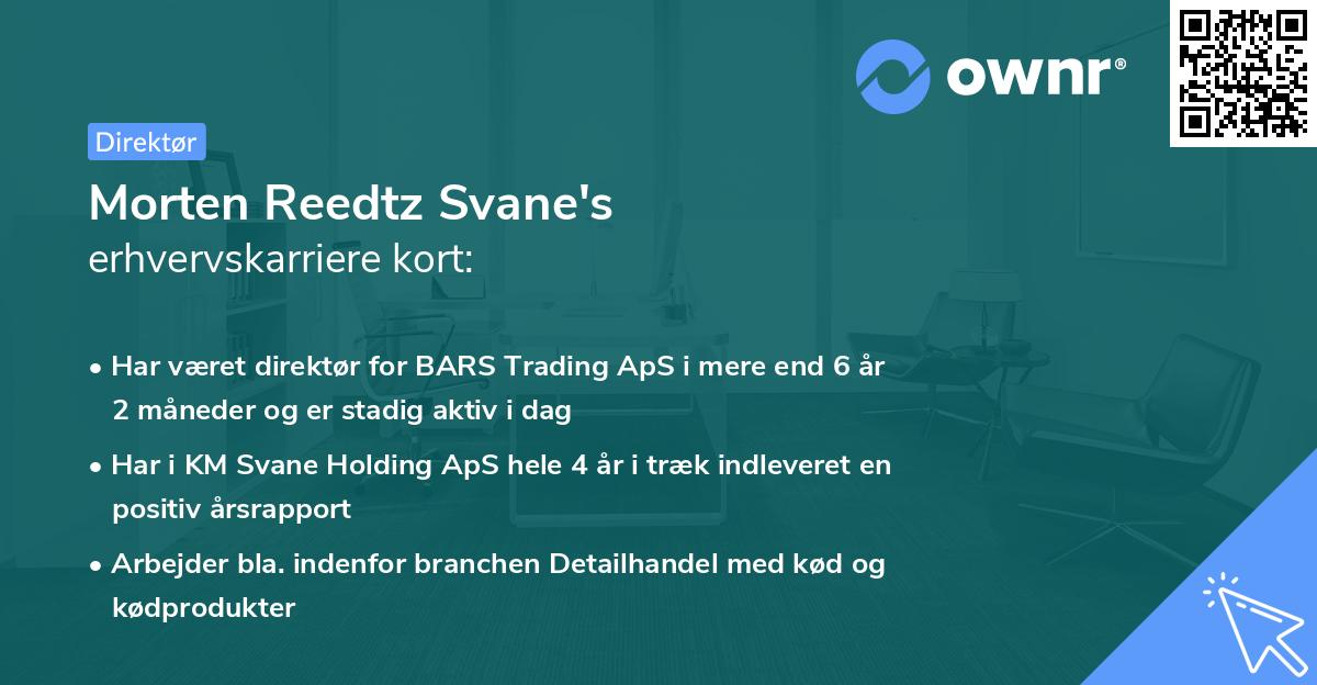 Morten Reedtz Svane's erhvervskarriere kort