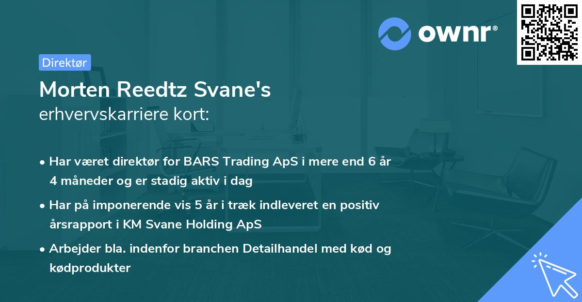 Morten Reedtz Svane's erhvervskarriere kort