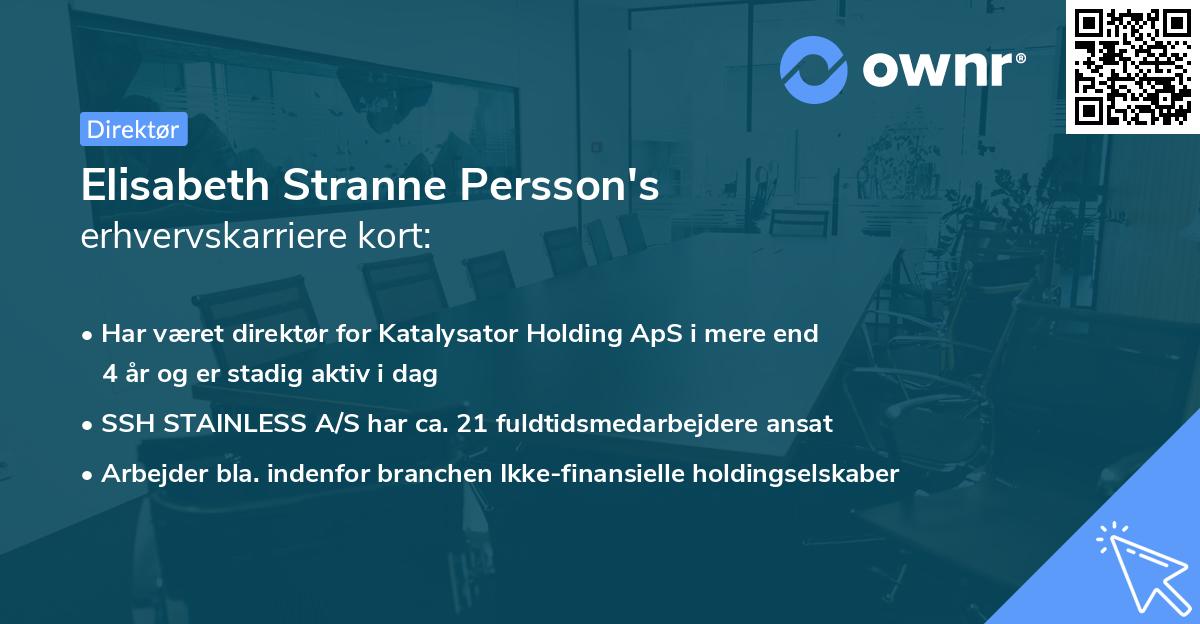 Elisabeth Stranne Persson's erhvervskarriere kort