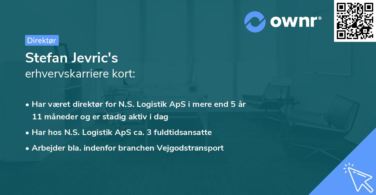 Stefan Jevric's erhvervskarriere kort