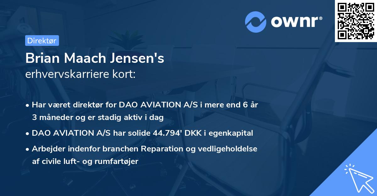 Brian Maach Jensen's erhvervskarriere kort