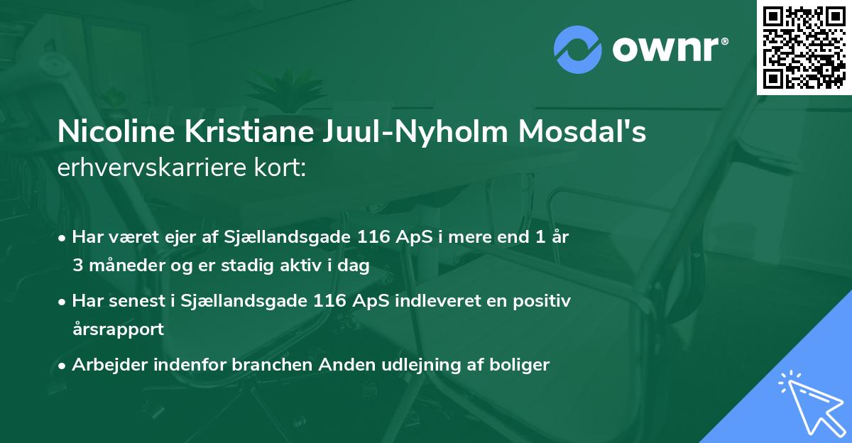 Nicoline Kristiane Juul-Nyholm Mosdal's erhvervskarriere kort