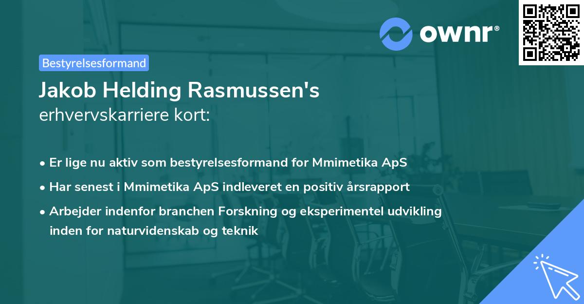 Jakob Helding Rasmussen's erhvervskarriere kort