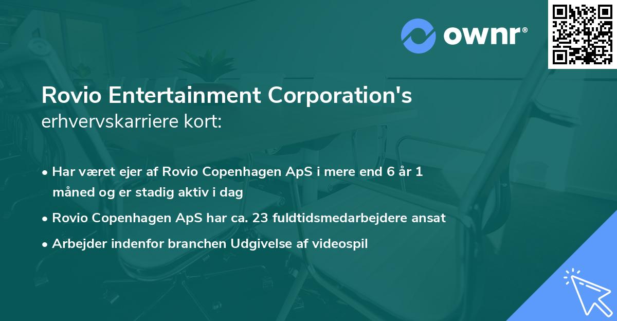 Rovio Entertainment Corporation's erhvervskarriere kort