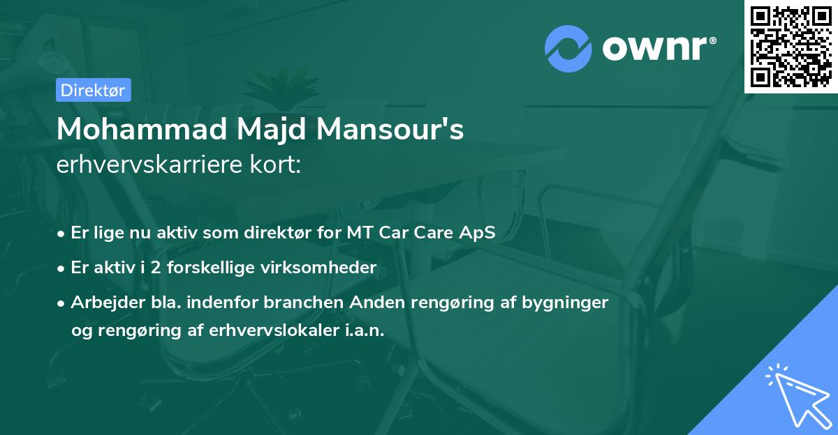 Mohammad Majd Mansour's erhvervskarriere kort