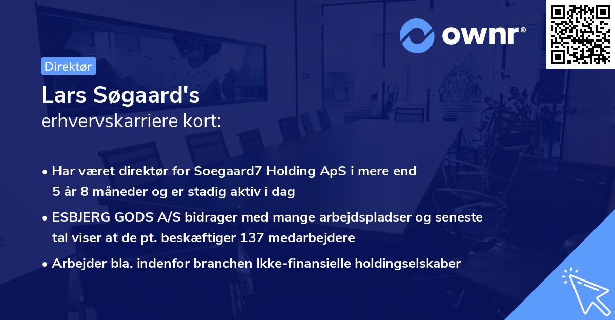 Lars Søgaard's erhvervskarriere kort