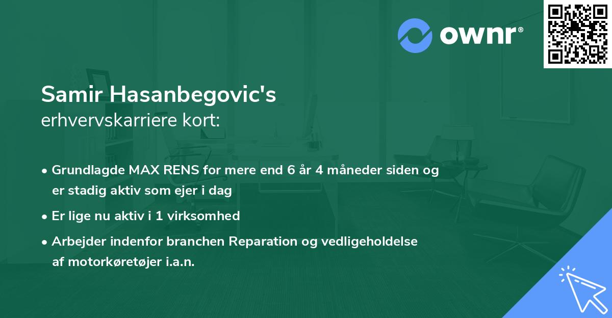 Samir Hasanbegovic's erhvervskarriere kort