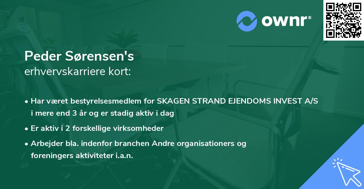 Peder Sørensen's erhvervskarriere kort