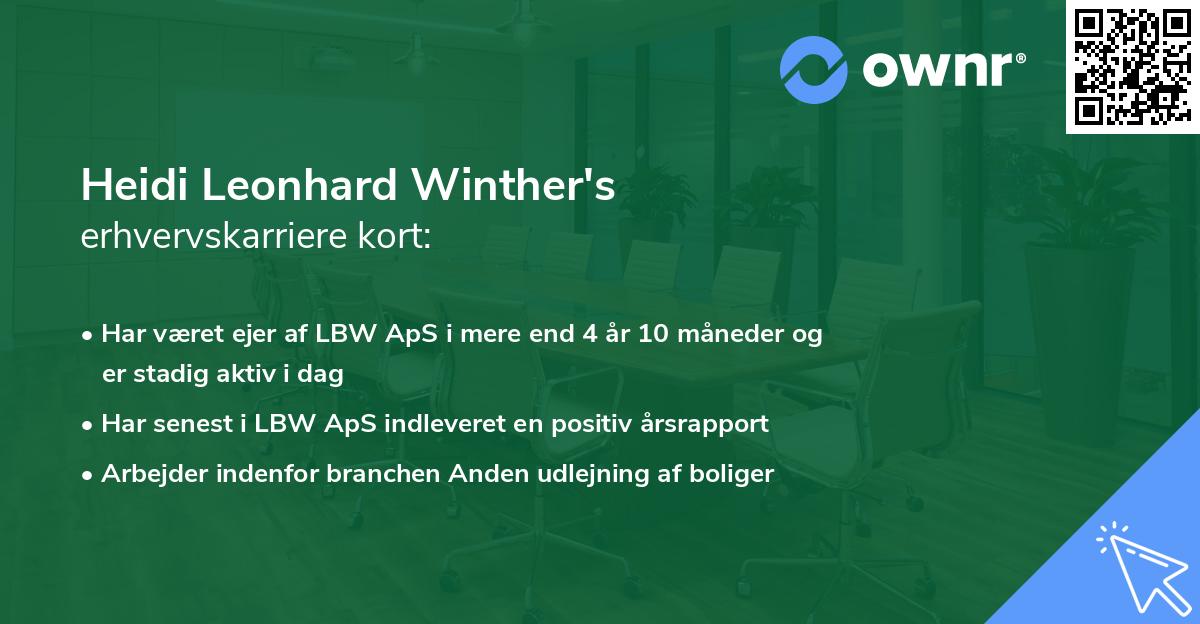 Heidi Leonhard Winther's erhvervskarriere kort
