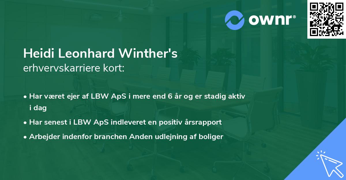 Heidi Leonhard Winther's erhvervskarriere kort