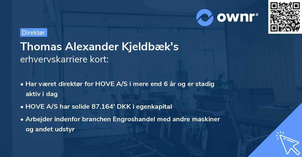 Thomas Alexander Kjeldbæk's erhvervskarriere kort