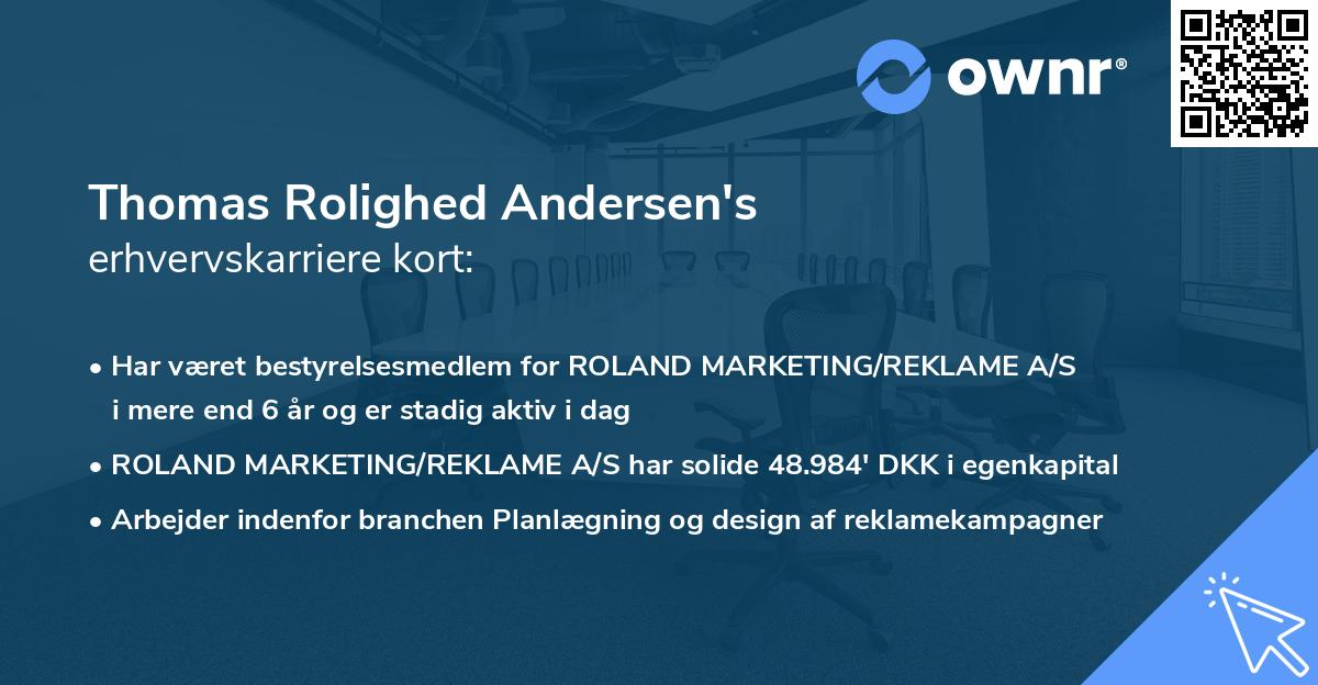 Thomas Rolighed Andersen's erhvervskarriere kort