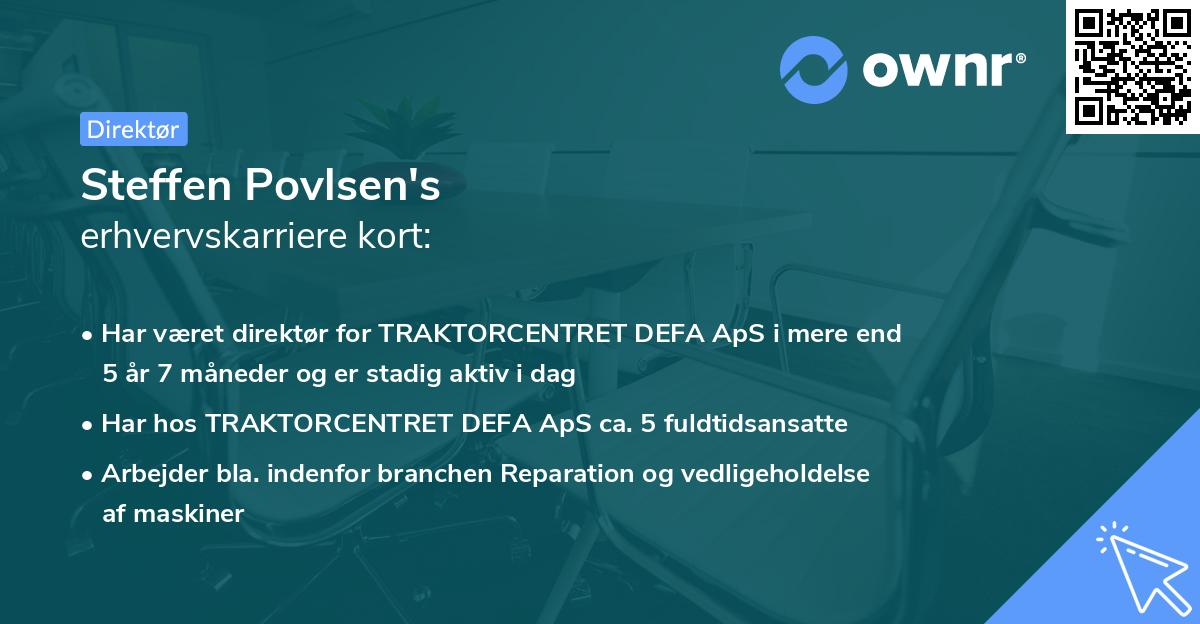 Steffen Povlsen's erhvervskarriere kort