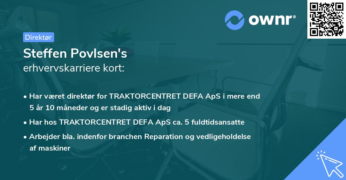 Steffen Povlsen's erhvervskarriere kort