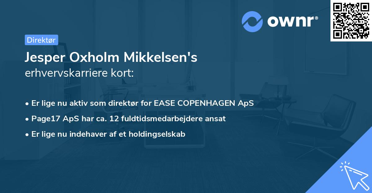 Jesper Oxholm Mikkelsen's erhvervskarriere kort