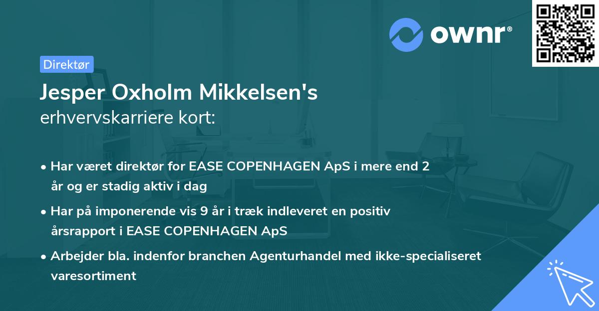 Jesper Oxholm Mikkelsen's erhvervskarriere kort