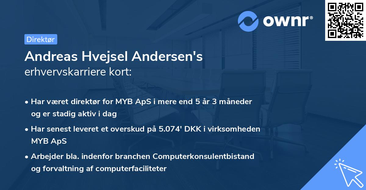 Andreas Hvejsel Andersen's erhvervskarriere kort