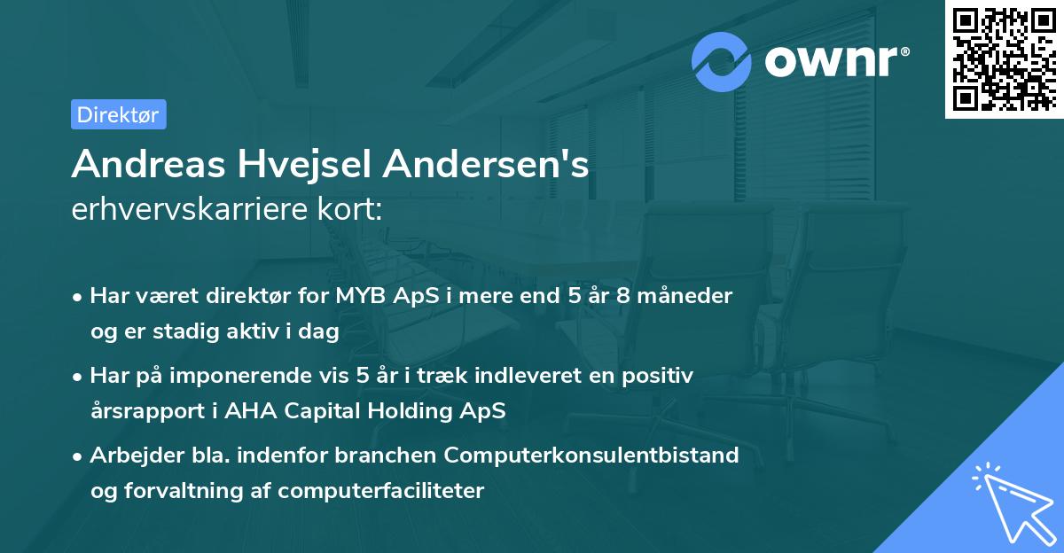 Andreas Hvejsel Andersen's erhvervskarriere kort