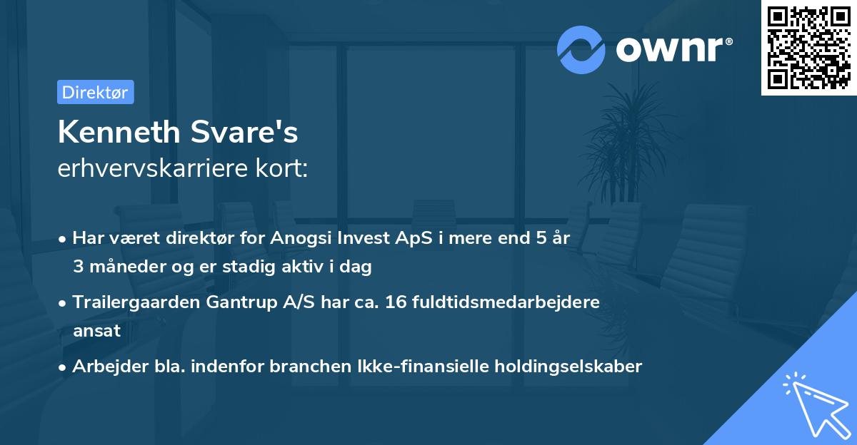 Kenneth Svare's erhvervskarriere kort