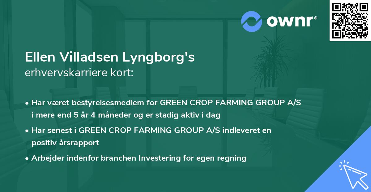 Ellen Villadsen Lyngborg's erhvervskarriere kort