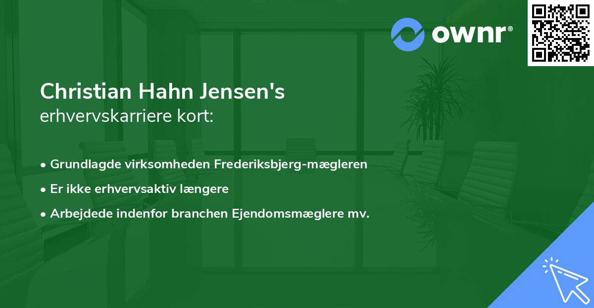 Christian Hahn Jensen's erhvervskarriere kort