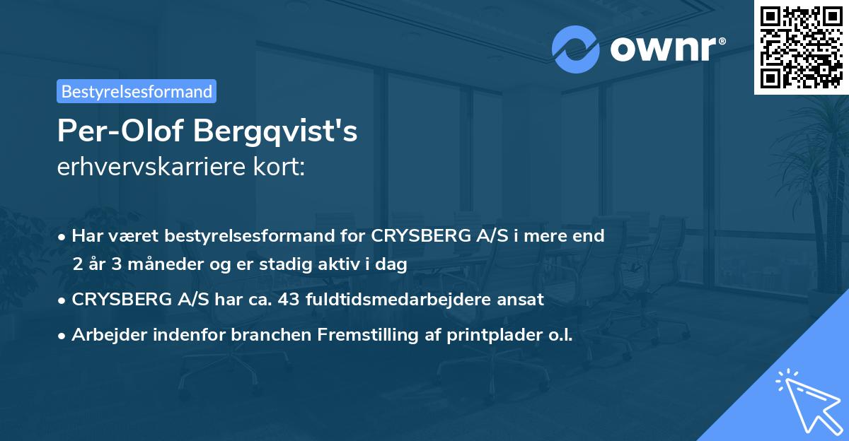 Per-Olof Bergqvist's erhvervskarriere kort
