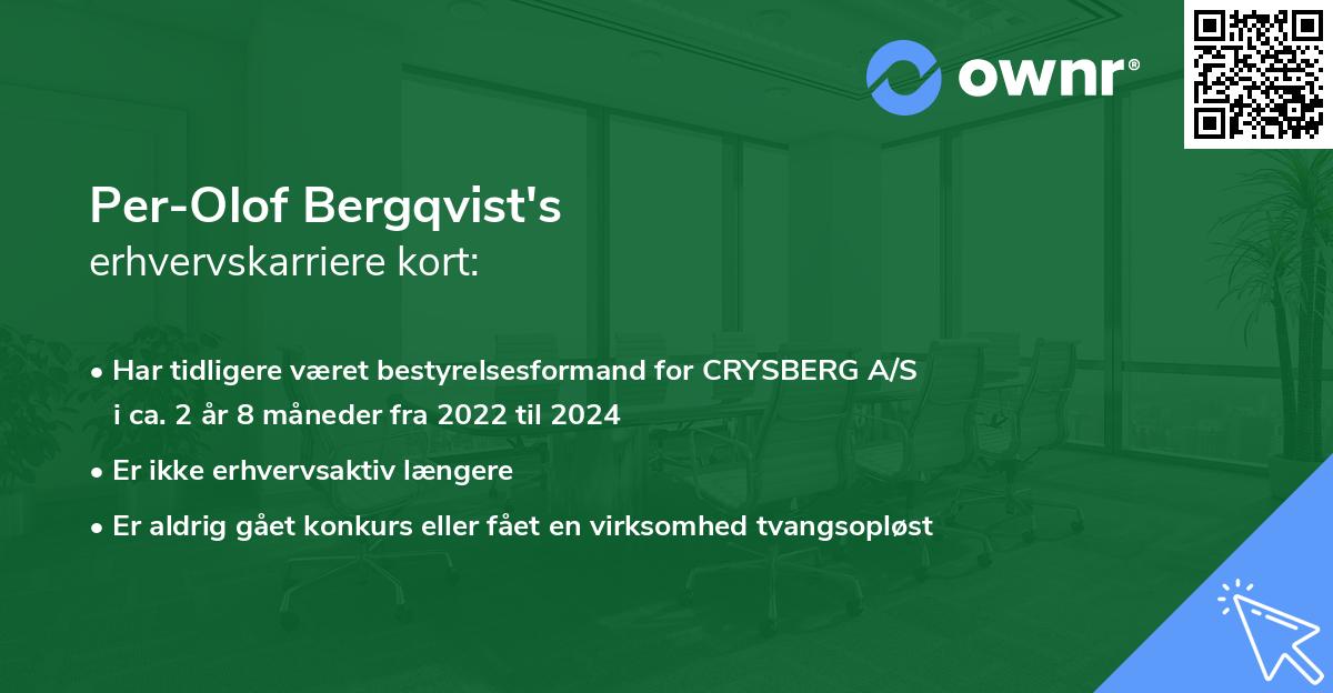 Per-Olof Bergqvist's erhvervskarriere kort