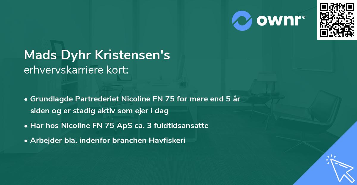 Mads Dyhr Kristensen's erhvervskarriere kort