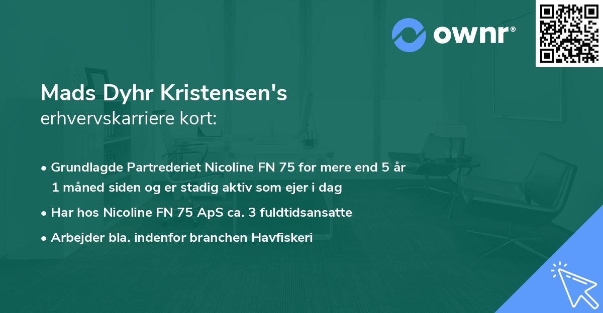 Mads Dyhr Kristensen's erhvervskarriere kort