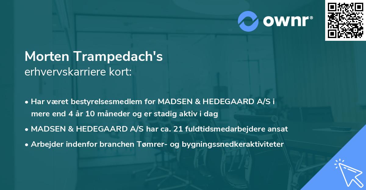 Morten Trampedach's erhvervskarriere kort