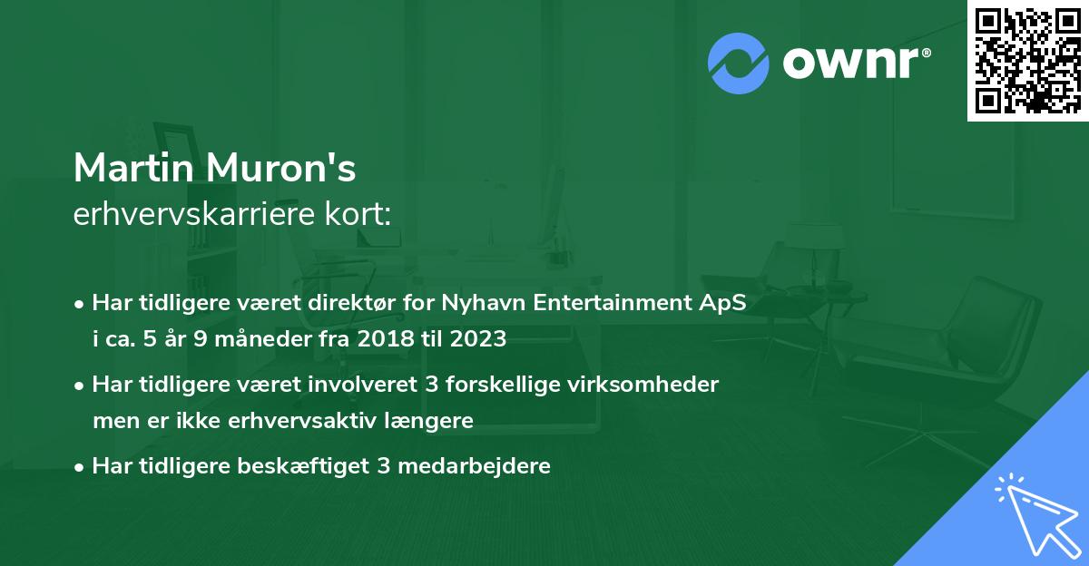 Martin Muron's erhvervskarriere kort