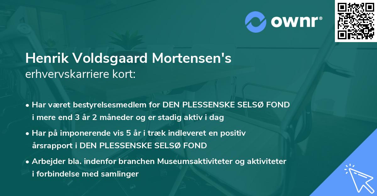 Henrik Voldsgaard Mortensen's erhvervskarriere kort