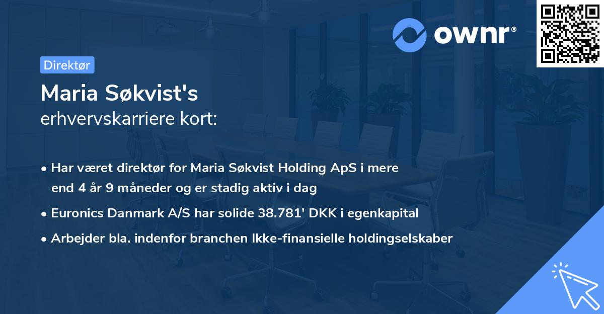 Maria Søkvist's erhvervskarriere kort