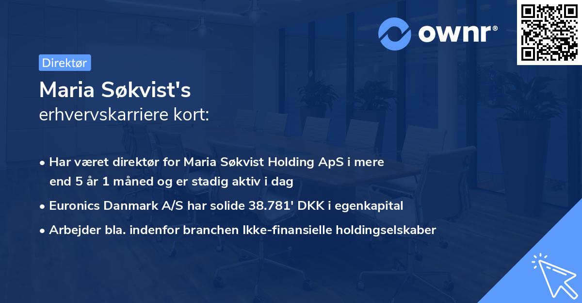 Maria Søkvist's erhvervskarriere kort