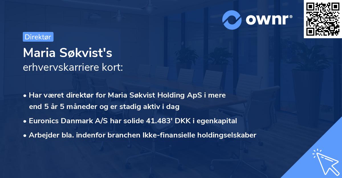 Maria Søkvist's erhvervskarriere kort