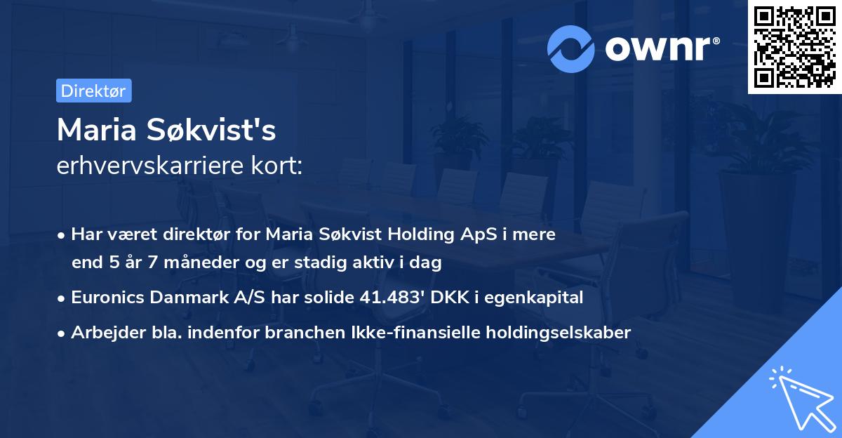 Maria Søkvist's erhvervskarriere kort