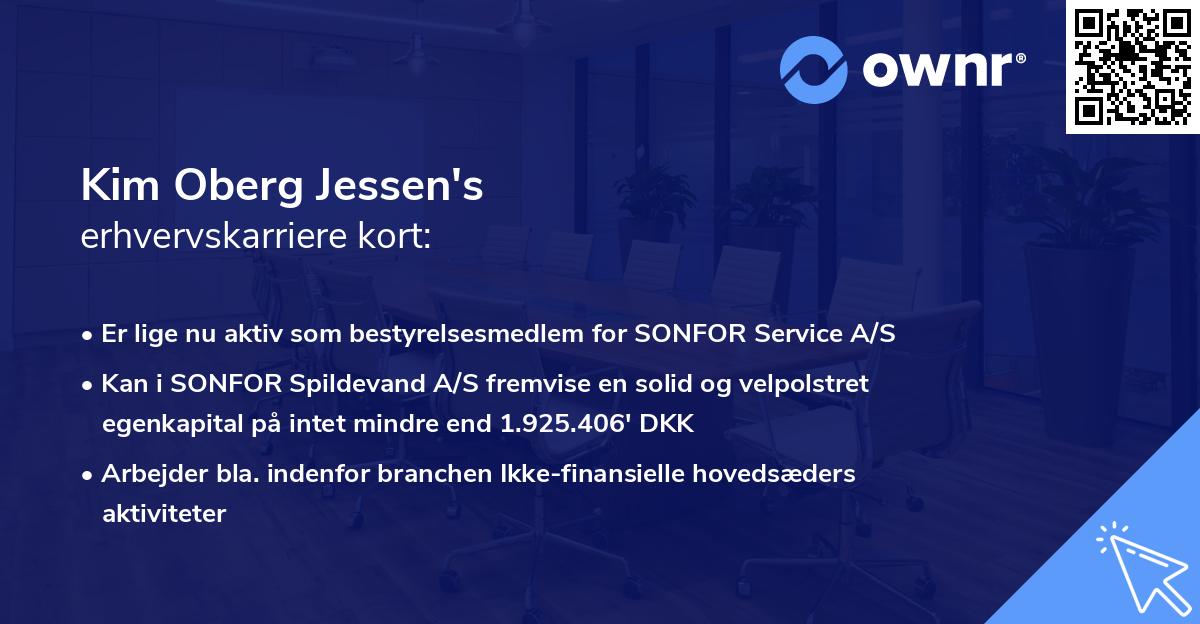 Kim Oberg Jessen's erhvervskarriere kort