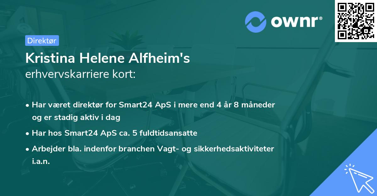 Kristina Helene Alfheim's erhvervskarriere kort