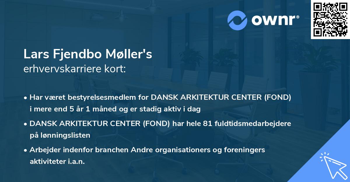 Lars Fjendbo Møller's erhvervskarriere kort