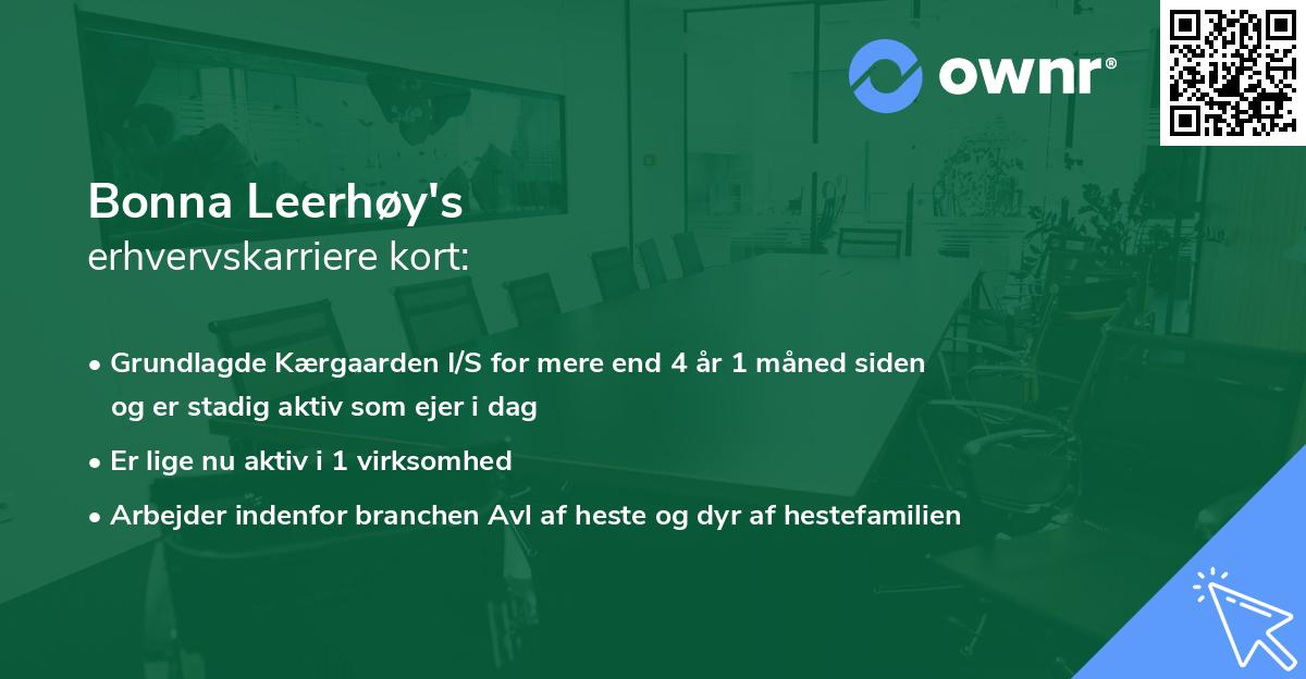 Bonna Leerhøy's erhvervskarriere kort