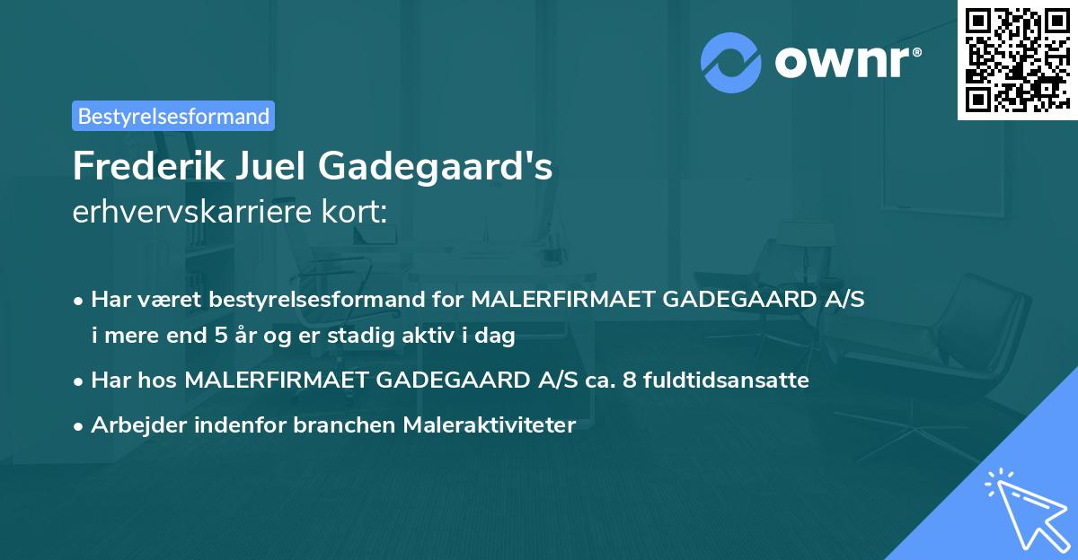 Frederik Juel Gadegaard's erhvervskarriere kort