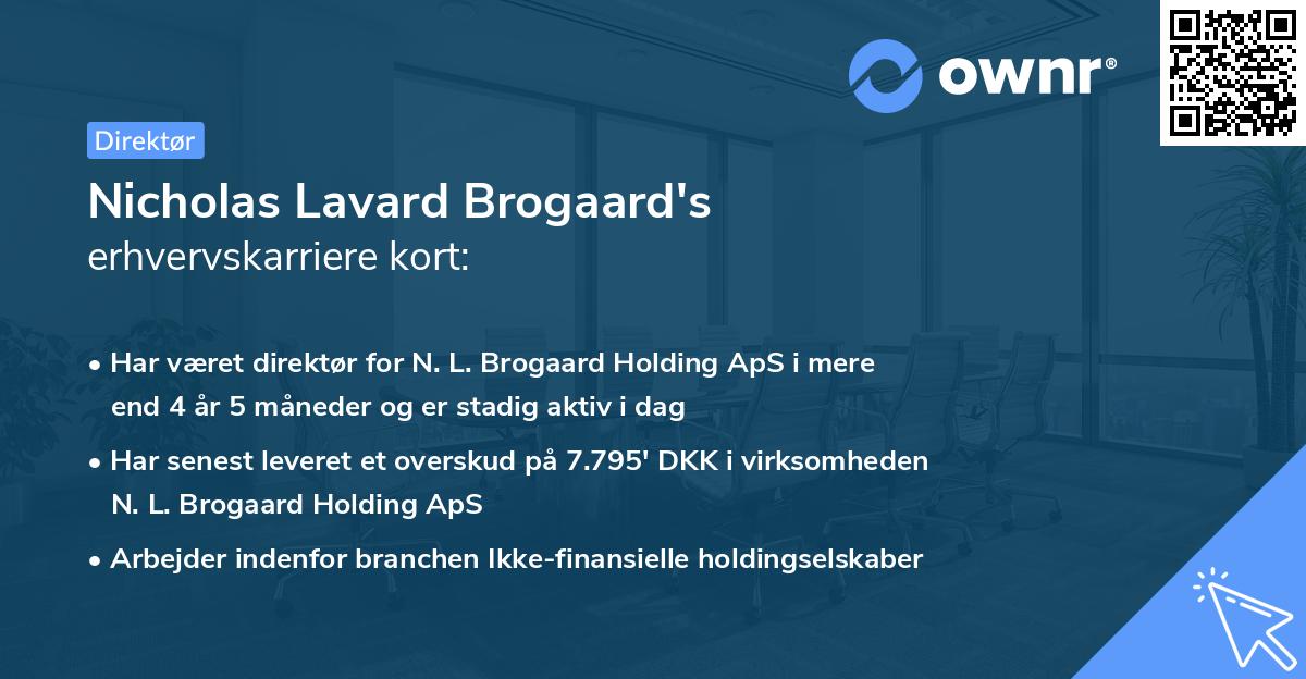 Nicholas Lavard Brogaard's erhvervskarriere kort